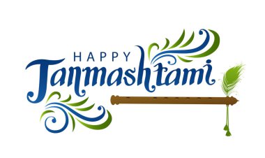 Hintçe Krishna Janmashtami metniyle Mutlu Janmashtami