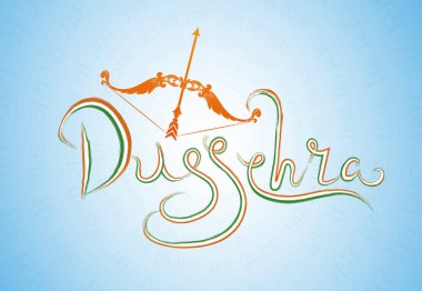 Lord Rama 'nın Dussehra, Vijayadashami' de Ravana 'yı öldürüşünün mutlu Dussehra çizimleri.