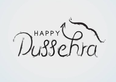Lord Rama 'nın Dussehra, Vijayadashami' de Ravana 'yı öldürüşünün mutlu Dussehra çizimleri.