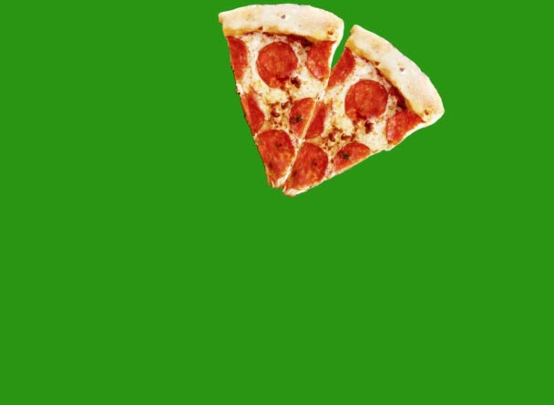 Pizza Pizza Plakjes Pizza Animatie Pizza Plakjes Animatie Pizza Voedsel — Stockvideo