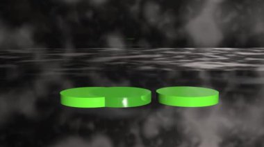 Karanlık, modern 3D görüntüleme ile podyum cam silindir oluşturur.