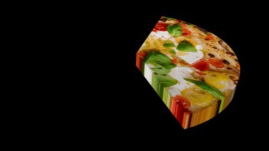  Pizza-pizza animasyon-pizza pişirme aşamaları sert pizzadan yeşil ekrana
