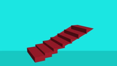 Merdiven ikonu. Web tasarımı için merdiven vektör simgesinin düz çizimi, yukarı ok-para ile yığılmış başarı merdivenleri animasyonu yukarı ok ile merdiven grafiği