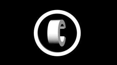 Alfabe harfi f f f f f f monogram tasarım element logosu, 3 boyutlu telif hakkı sembolü dönüyor. Alfa kanalı. Kusursuz döngü