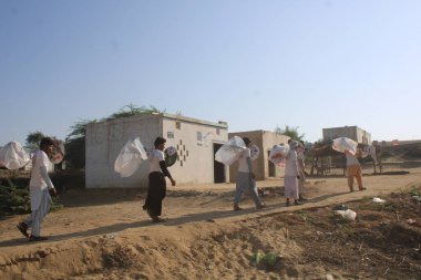 Climate change through installation of solar plates for the poor community  clipart