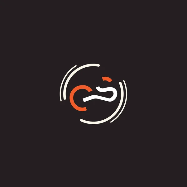 Simple Clean Modern Style Αρχικό Λογότυπο Γράμματα Διάνυσμα — Διανυσματικό Αρχείο