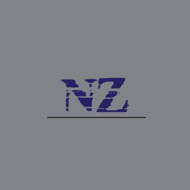 NZ Basit Temiz Altın Renkli Harfler Logo Vektörü