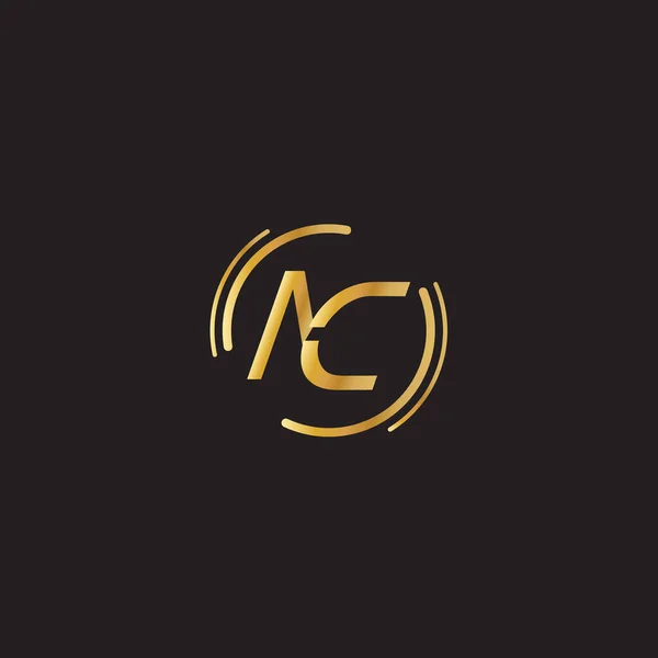 Simple Clean Gold Kleur Letters Logo Vector — Stockvector