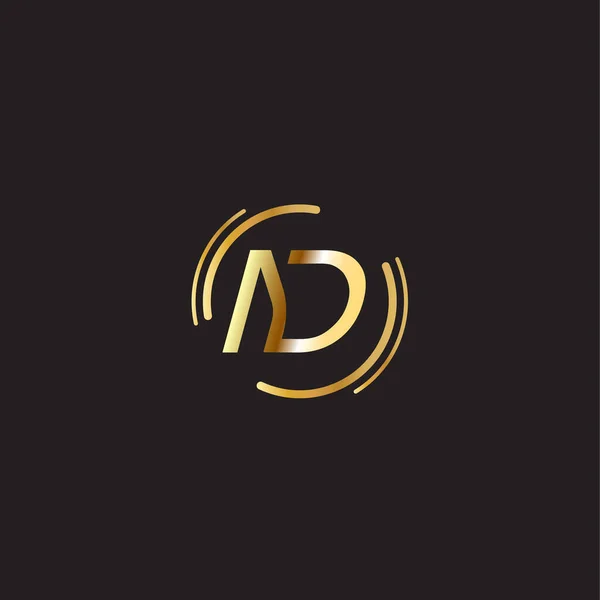 Simple Clean Gold Color Letras Logo Vector — Vector de stock