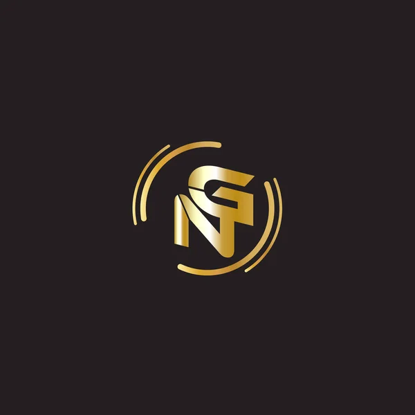 Prosty Kolor Czystego Złota Litery Logo Wektor — Wektor stockowy