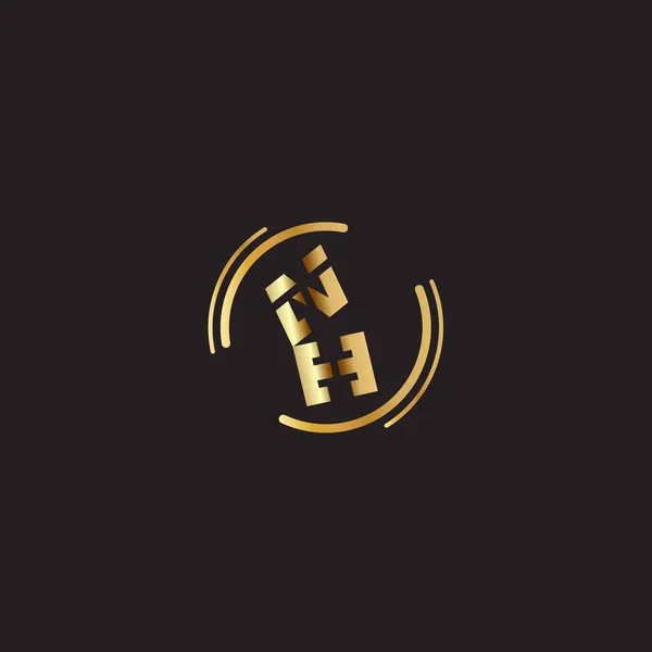 Lettere Semplice Colore Oro Pulito Logo Vettoriale — Vettoriale Stock