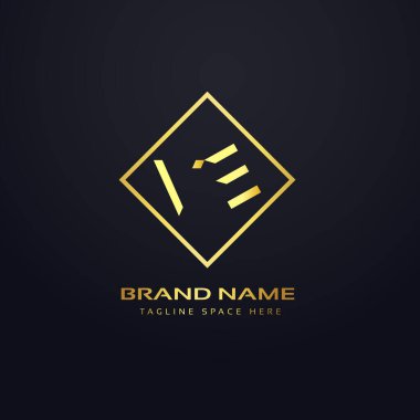 VE Golden Color Letters logo