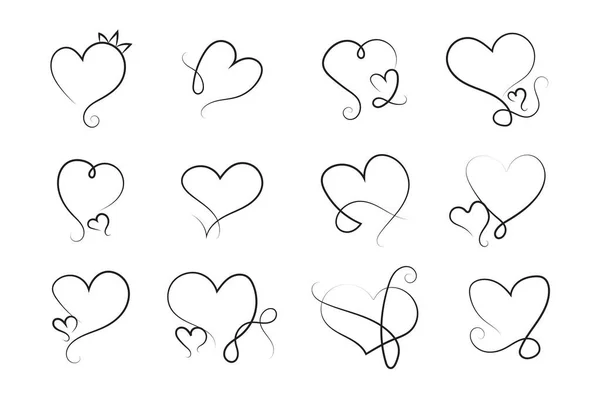 Heart Love Sign Forever Laser Cut Romantic Wedding Symbols Flat — Stock Vector