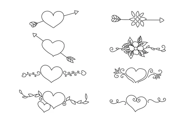 心之爱永远签署激光切割 浪漫和婚礼的象征 情人节的平淡元素 — 图库矢量图片