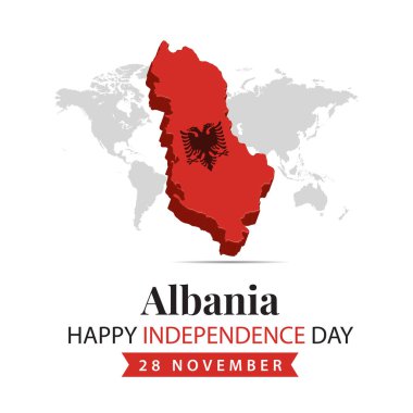 Albania Independence Day, 3d rendering Albania Independence Day illustration with 3d map and flag colors theme.