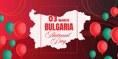 Bulgaria national day banner with Bulgarian 3D map and flag colors theme background. Happy liberation day Bulgaria. Vector illustration.