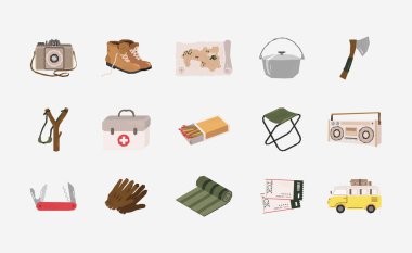 Düz tasarımda kamp vektörü