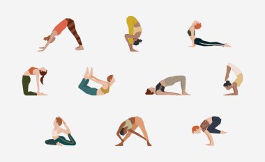 Düz dizaynlı yoga vektörü