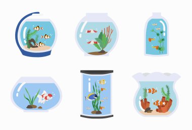 Düz dizaynlı Fish Tank vektörü