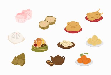 Düz tasarımda Çin Yeni Yıl vektörü