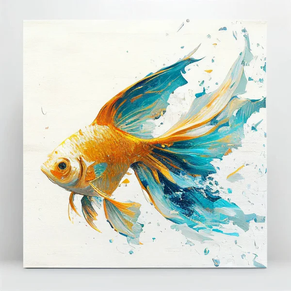 watercolor fish on white background