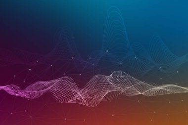 derin mavi karışık renk gradyanı ile dalga biçimi hareket etkisi gösterimi arkaplan için soyut