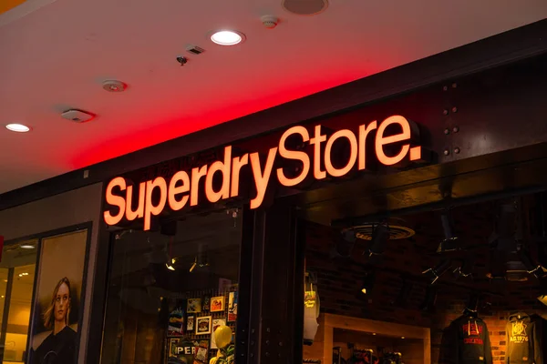 Superdry Store Front Brand Logo Sign Shop Branded Clothing Company — Photo