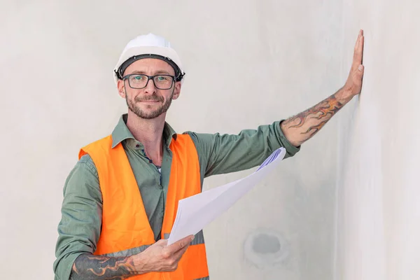 engineer male construction builder. portrait profile professional worker
