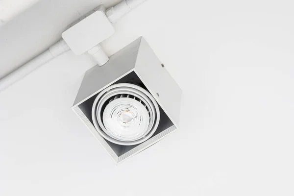 Потолок Светодиодная Коробка Современный Дизайн Лампы Украшенные Офисном Здании — стоковое фото