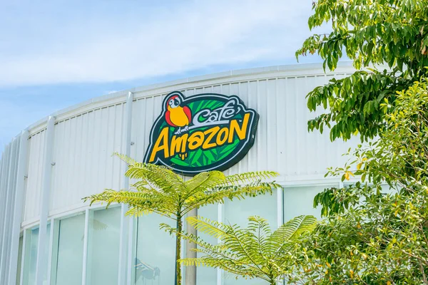 Бангкок Таиланд Июня 2023 Года Кафе Amazon Логотип Бизнес Вывески — стоковое фото