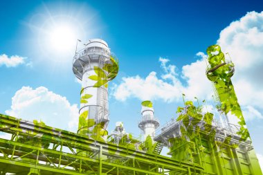 Yeşil Endüstri. Eko elektrik santrali, petrol üretimi çevreyi kurtarıyor. Sürdürülebilir Fabrika kavramı