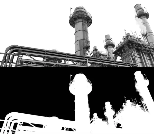 Fuel Power Plant Modern Industry Building Aislado Sobre Fondo Blanco —  Fotos de Stock