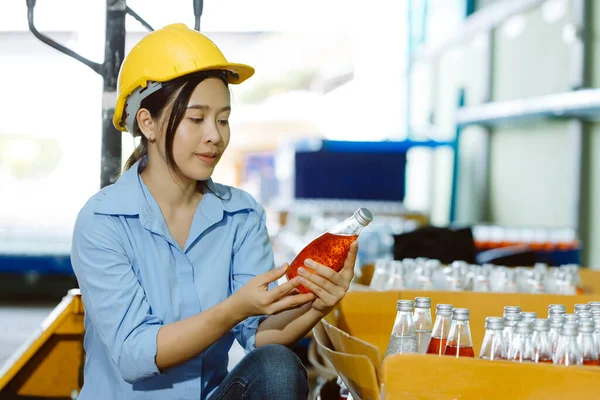 Drink beverage factory QC audit staff quality control final product inspector checking process