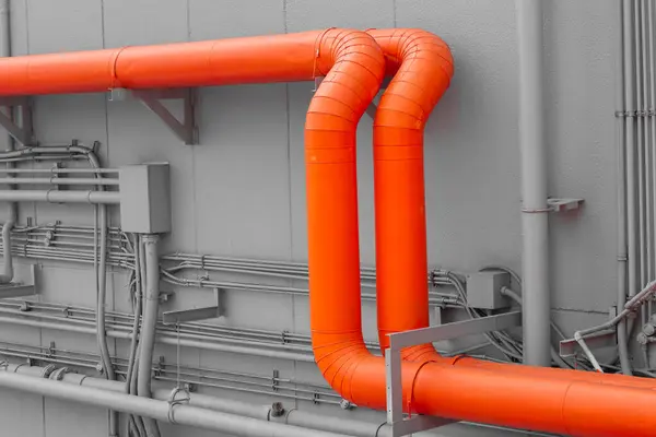Water pipes , Air pipe, low pressure watering system pipe, piping engineering construction design in commercial building.