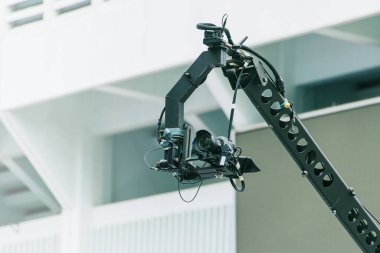 Kamera Jib yüksek açılı çekim için dışarı vinç taşır, Video endüstrisinde profesyonel görüntü ekipmanı