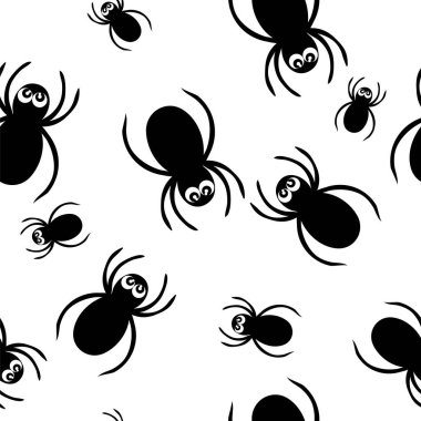 Siyah örümcek pürüzsüz desen. Cadılar Bayramı. Vektör