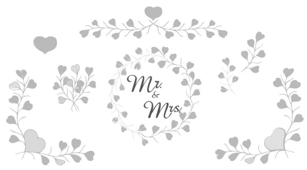 Cartão Casamento Lovely Wedding Design Vektor Modelo Floral Para Cartões — Vetor de Stock