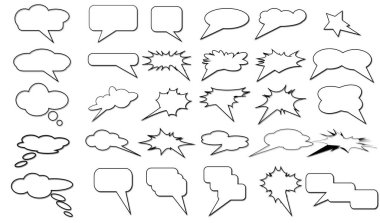 Çizgi romanlarda metin çağrısı, konuşmayı belirtmek, metin için yer