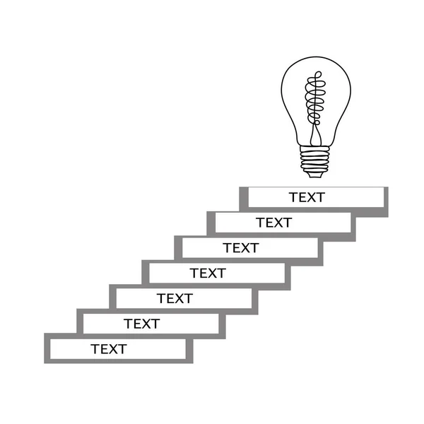 Знак Вопроса Лампа Лестница Лестница Концепция Идеи Символ Запуска Идея — стоковый вектор