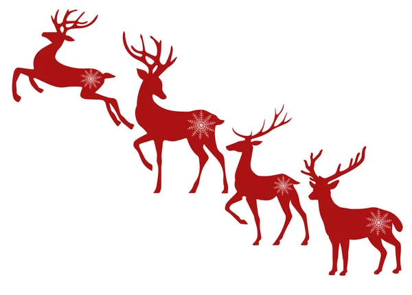 Ciervo Navidad Alce Decoración Festiva — Vector de stock