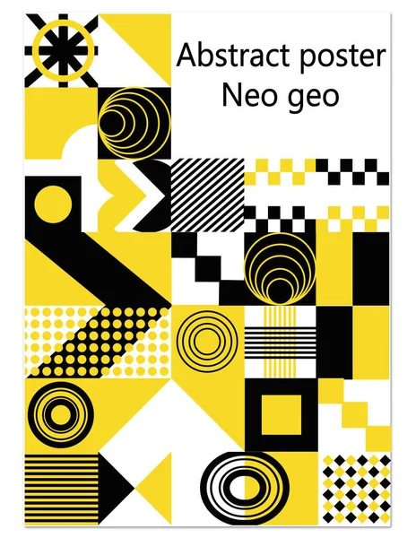 Abstracte Poster Neo Geostijl Met Ruimte Voor Tekst Set Van — Stockvector