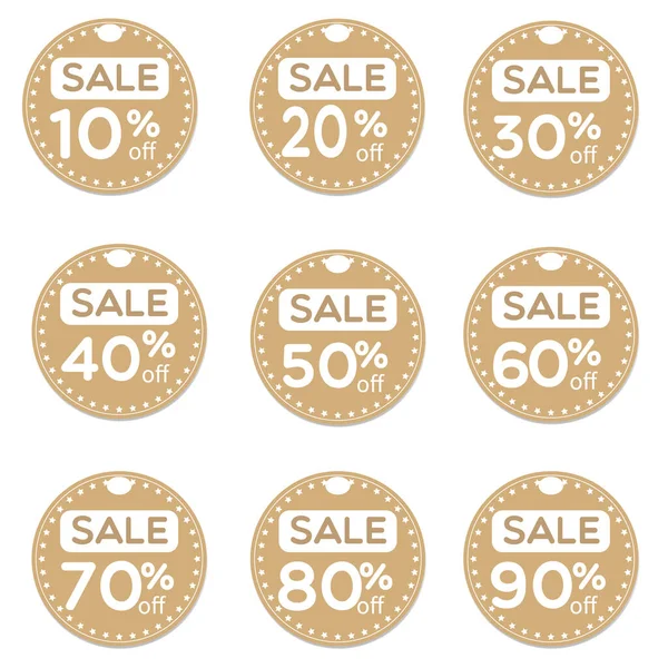 Stock vector  A set of trade stickers, a paper label about a text sale