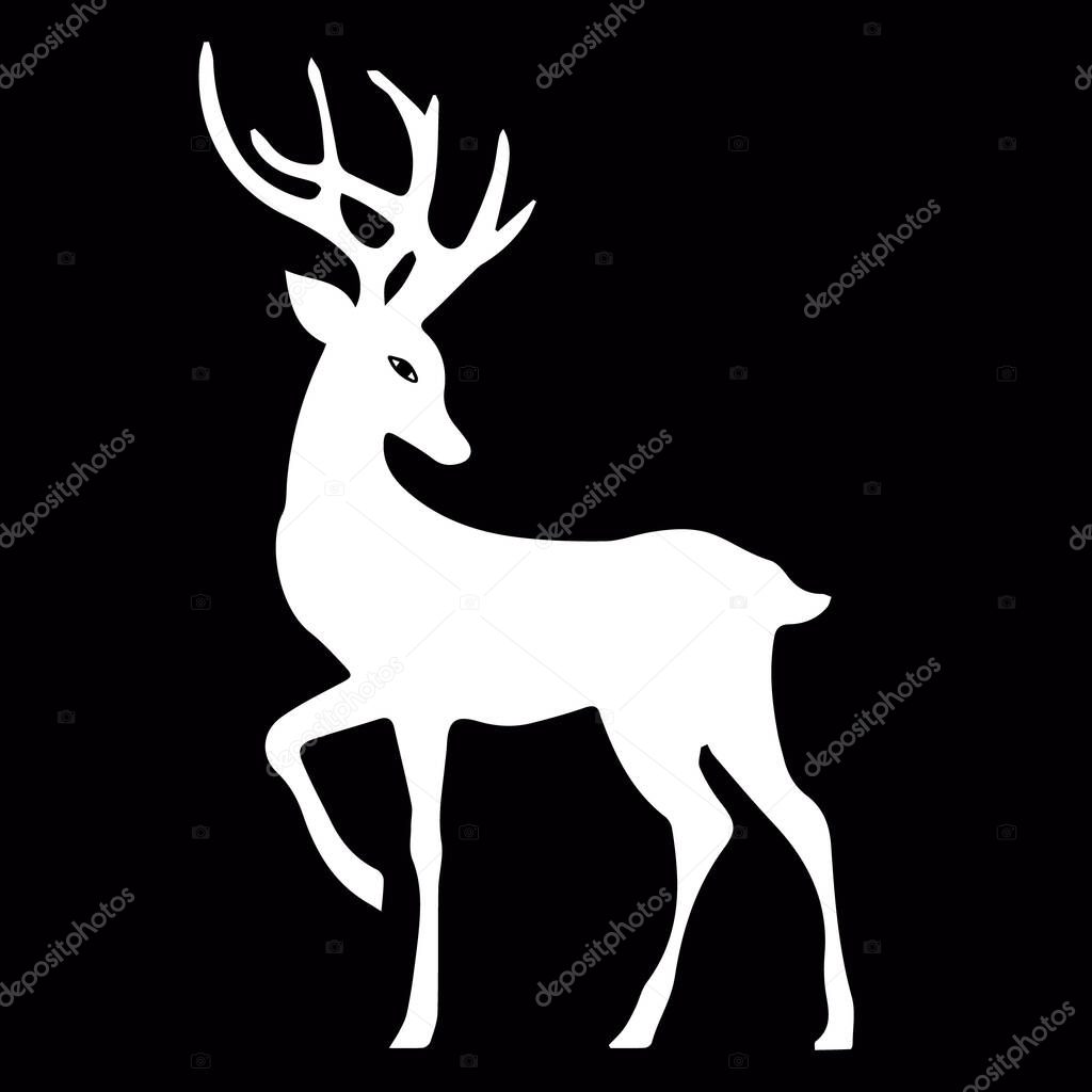 Deer, elk, contour hand drawing. For your decor