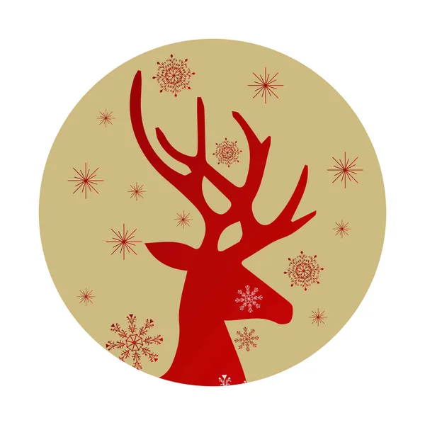 Rundes Symbol Hintergrund Karte Mit Neujahrs Und Weihnachtsmotiv Rote Und — Stockvektor