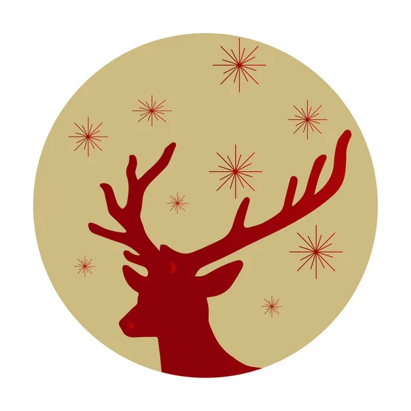 Στρογγυλό Εικονίδιο Φόντο Κάρτα Νέο Έτος Και Χριστούγεννα Σχεδιασμό Κόκκινα — Διανυσματικό Αρχείο