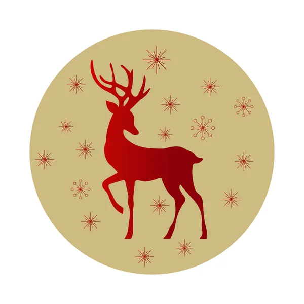 Icône Ronde Fond Carte Avec Nouvel Design Noël Couleurs Rouge — Image vectorielle
