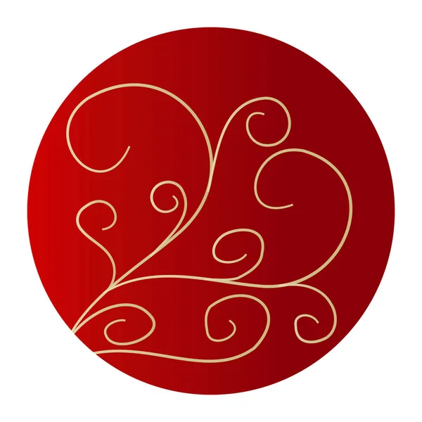 Rundes Symbol Hintergrund Karte Mit Neujahrs Und Weihnachtsmotiv Rote Und — Stockvektor