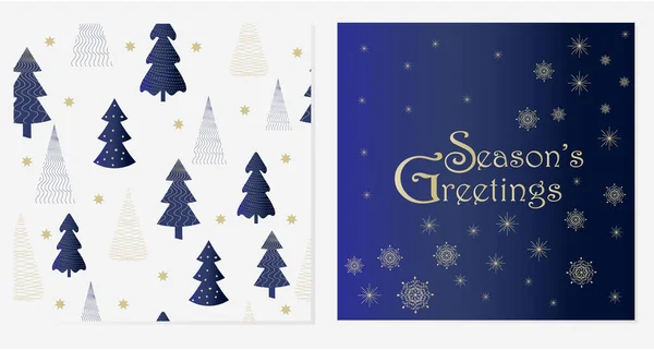 Set Von Festlichen Neujahrs Und Weihnachtskarten Hintergründe Grüße Mit Elementen — Stockvektor