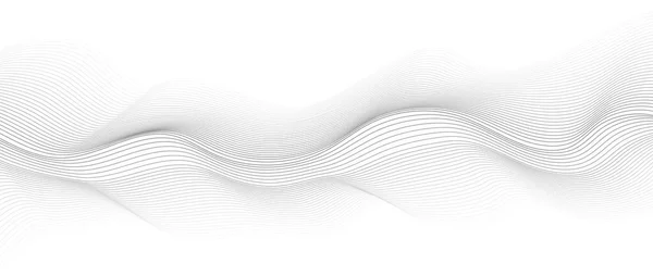 Gyönyörű Hullámos Vonal Fehér Háttérrel Vízszintes Banner Sablon Absztrakt Futurisztikus — Stock Vector