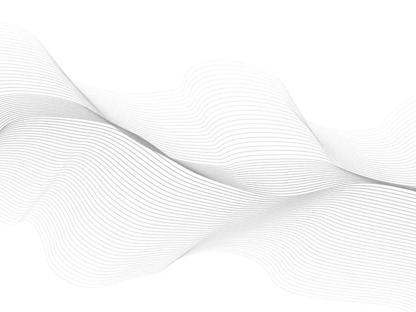 Gyönyörű Hullámos Vonal Fehér Háttérrel Vízszintes Banner Sablon Absztrakt Futurisztikus — Stock Vector
